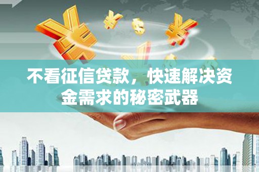 厚街不看征信贷款，快速解决资金需求的秘密武器